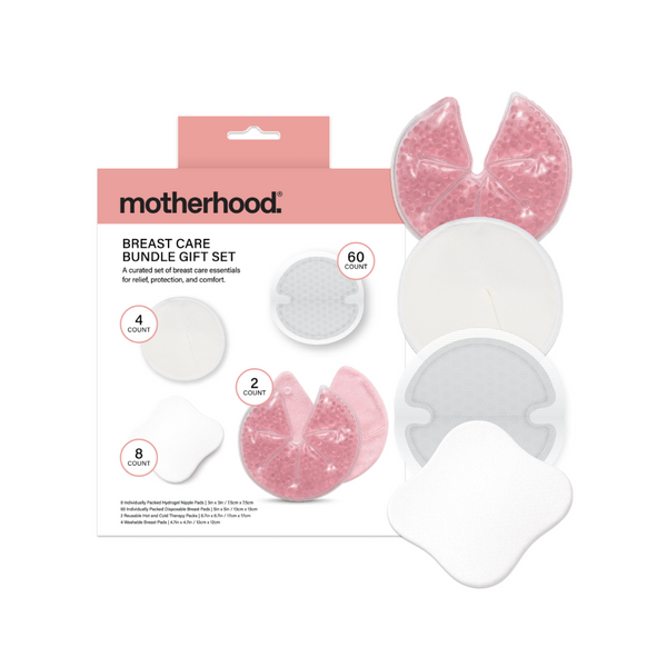 Motherhood Collection All-in-One Breast Care Bundle – Nipple Pads, Nursing Pads & Therapy Packs for Postpartum, Pumping & Nursing