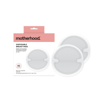 Motherhood Collection Leak-Proof Breast Pads for Breastfeeding – Ultra Absorbent, Individually Wrapped, Soft & Discreet (60 Count)