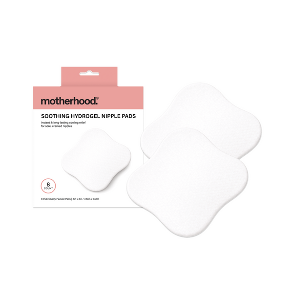 Motherhood Collection Hydrogel Nipple Pads Cooling Relief for Sore, Cracked Nipples – Soothing, Protective Gel Pads, Individually Wrapped (8 Count)
