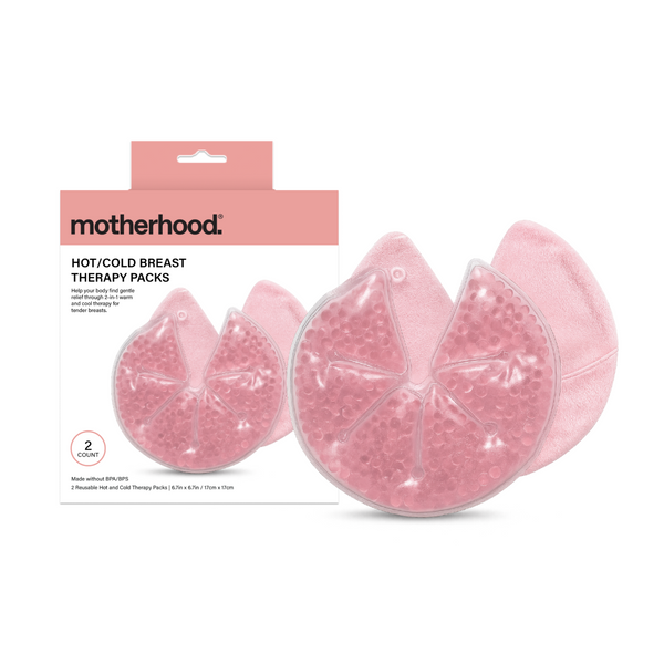 Motherhood Collection Hot & Cold Gel Packs for Engorgement Relief, Pumping Support & Postpartum Care – Reusable, Fits Pump Flanges (2 Pack)