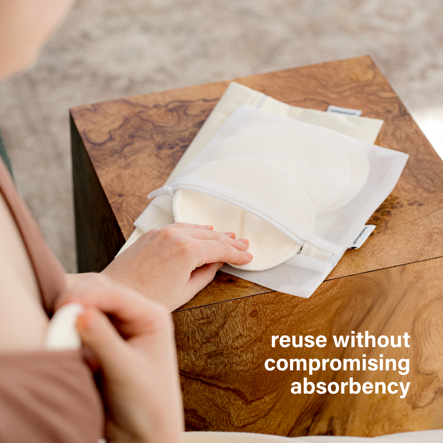 Motherhood Collection Reusable Bamboo Breast Pads for Breastfeeding – Leak-Proof, Ultra Absorbent, Soft & Discreet, Includes Wet/Dry Bag & Laundry Bag (12 Pack)