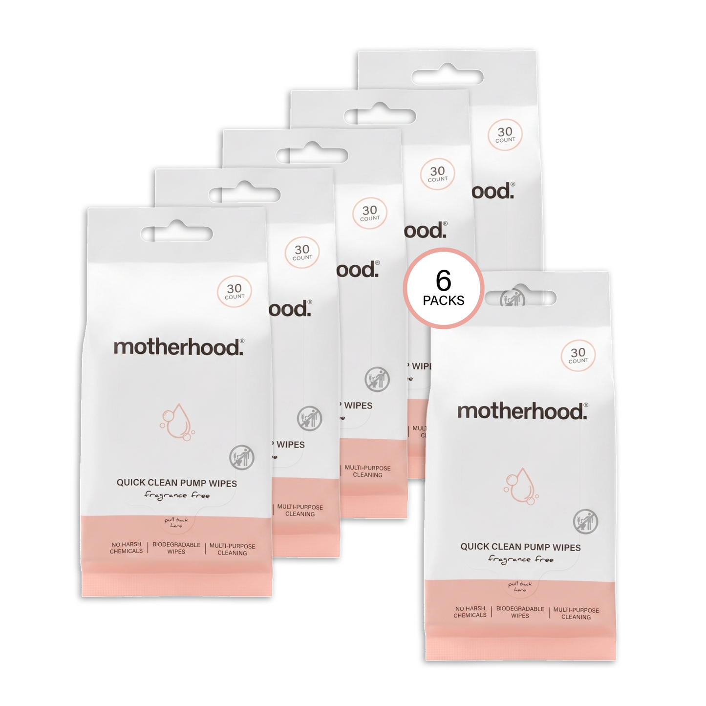 Motherhood Collection Breast Pump Cleaning Wipes No-Rinse Quick Clean Wipes for Pump Parts, Bottles & Baby Essentials – Fragrance-Free, Travel-Friendly (30 Count)