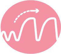 breast pump infograph icon: peak enhanced waveform