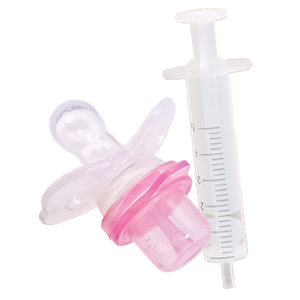 Medicine dispenser syringe and pacifier for babies