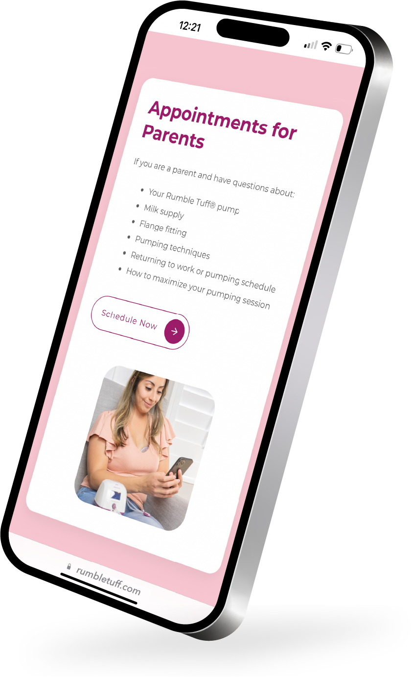 iphone mockup for free lactation appointments