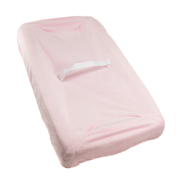 pink silky minky, baby changing pad cover