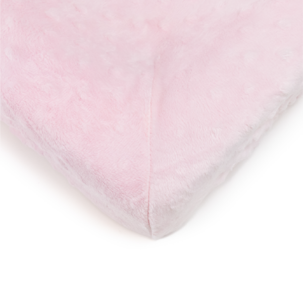 pink silky minky, baby changing pad cover corner